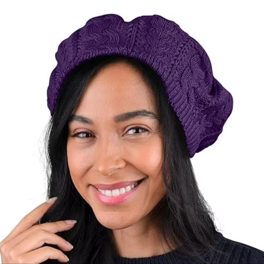 New Purple Knit French Beret 💜